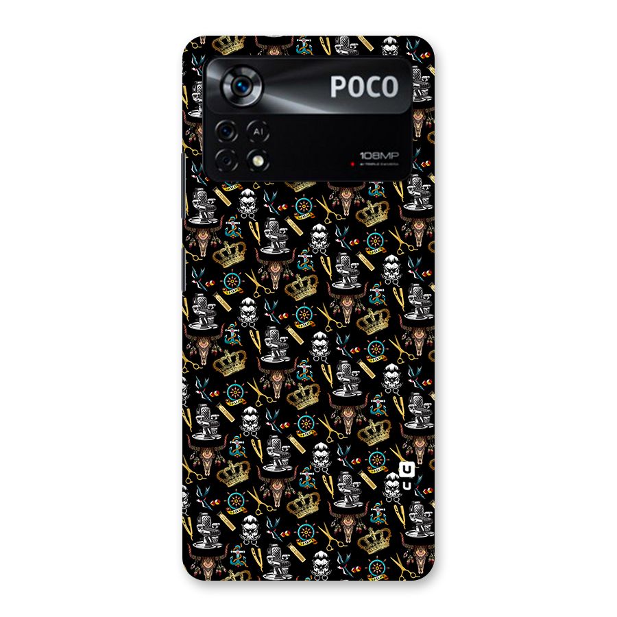Cool Barber Pattern Back Case for Poco X4 Pro 5G