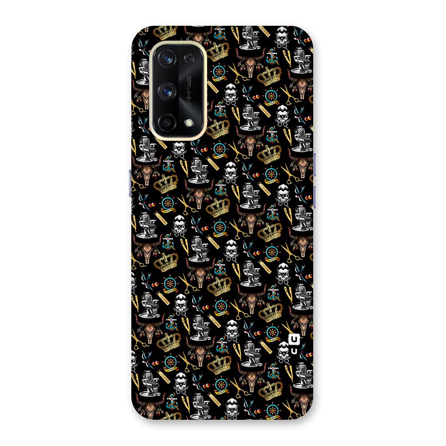 Cool Barber Pattern Glass Back Case for Realme X7 Pro
