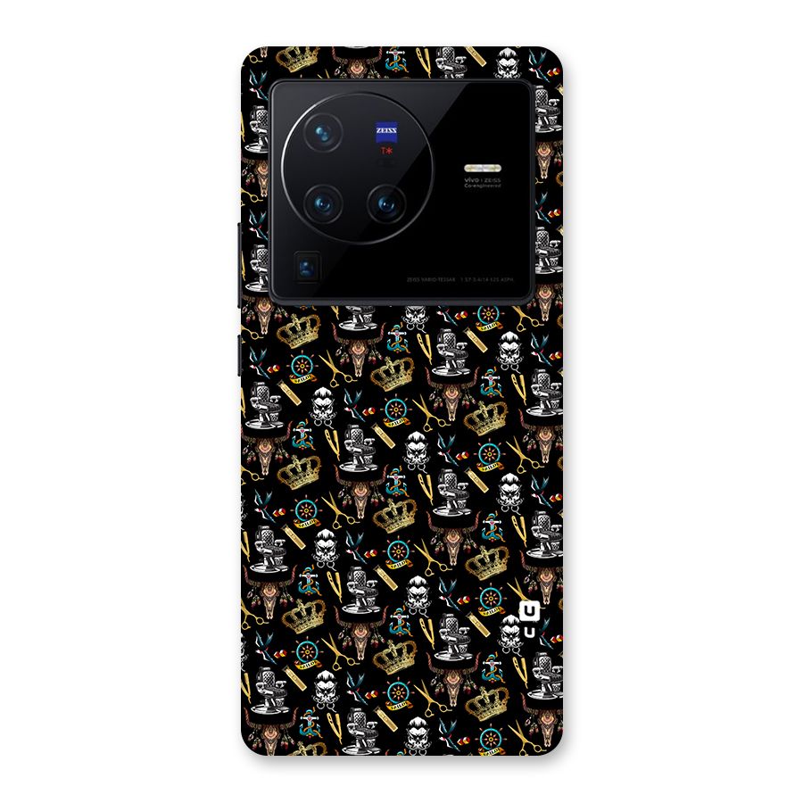 Cool Barber Pattern Back Case for Vivo X80 Pro