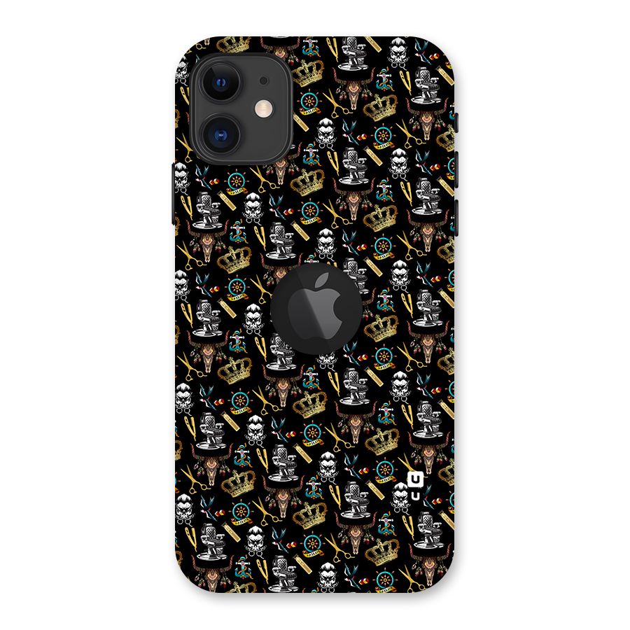 Cool Barber Pattern Back Case for iPhone 11 Logo Cut
