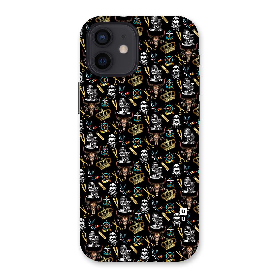 Cool Barber Pattern Back Case for iPhone 12