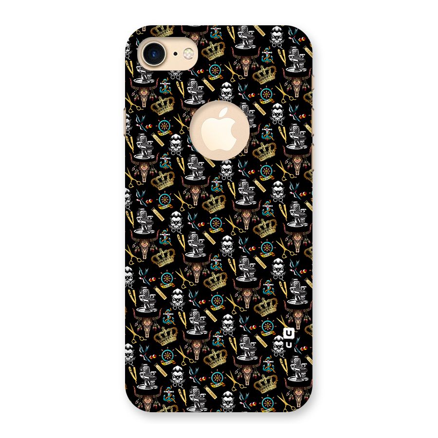 Cool Barber Pattern Back Case for iPhone 8 Logo Cut