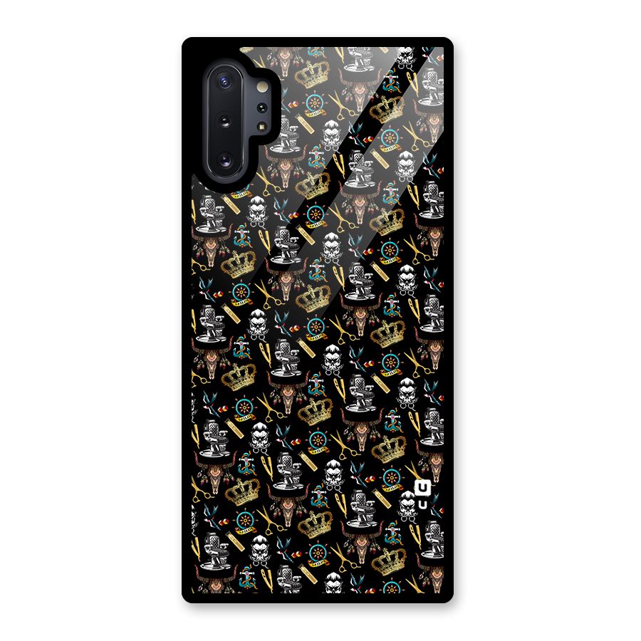 Cool Barber Pattern Glass Back Case for Galaxy Note 10 Plus