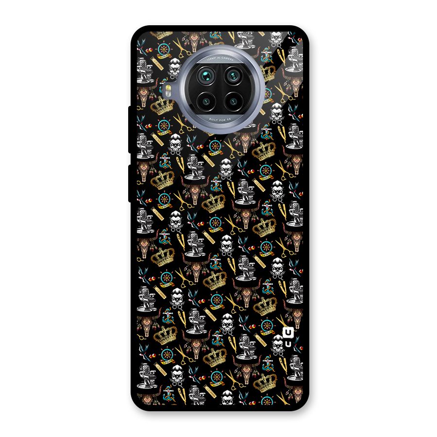 Cool Barber Pattern Glass Back Case for Mi 10i