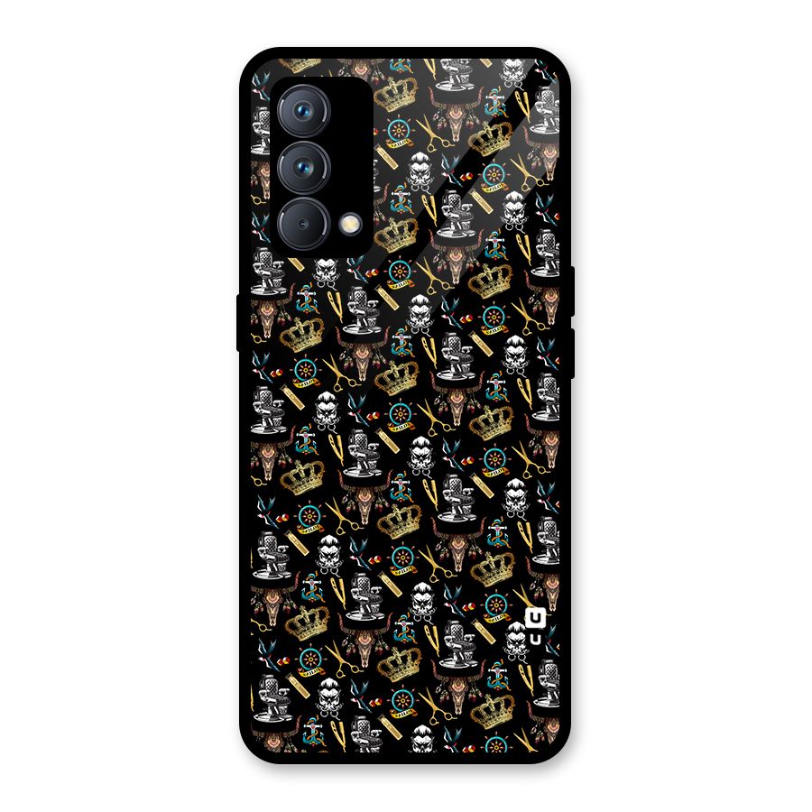 Cool Barber Pattern Glass Back Case for Realme GT Master Edition