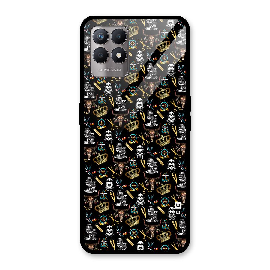 Cool Barber Pattern Glass Back Case for Realme Narzo 50