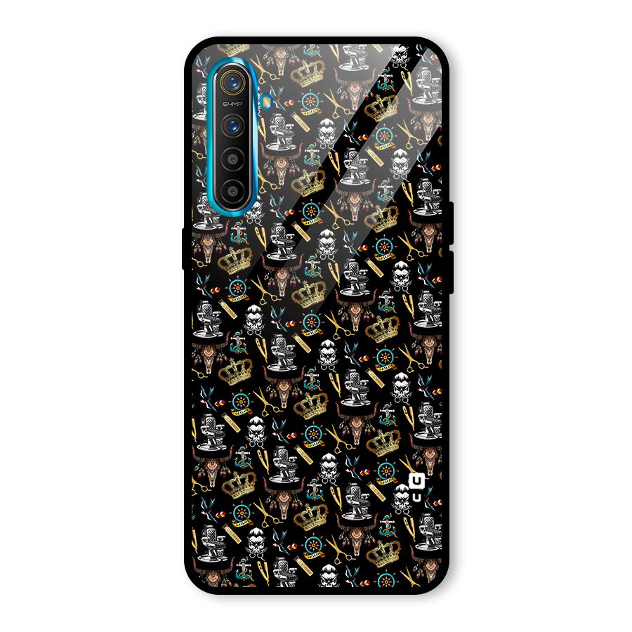 Cool Barber Pattern Glass Back Case for Realme X2