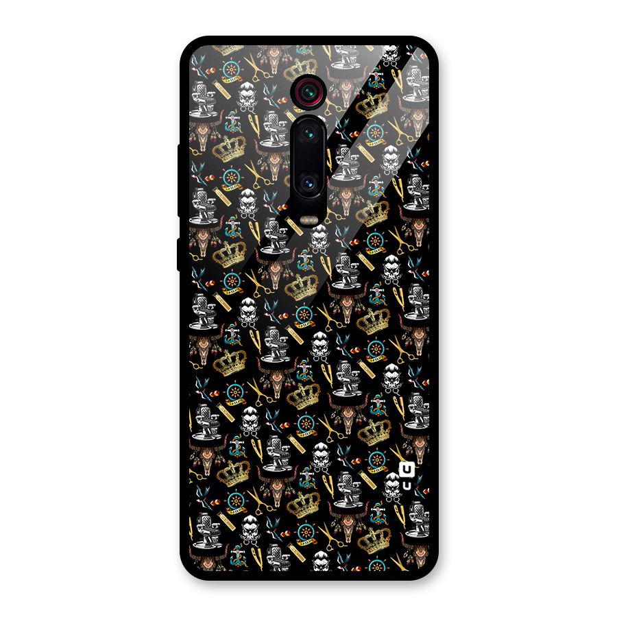 Cool Barber Pattern Glass Back Case for Redmi K20