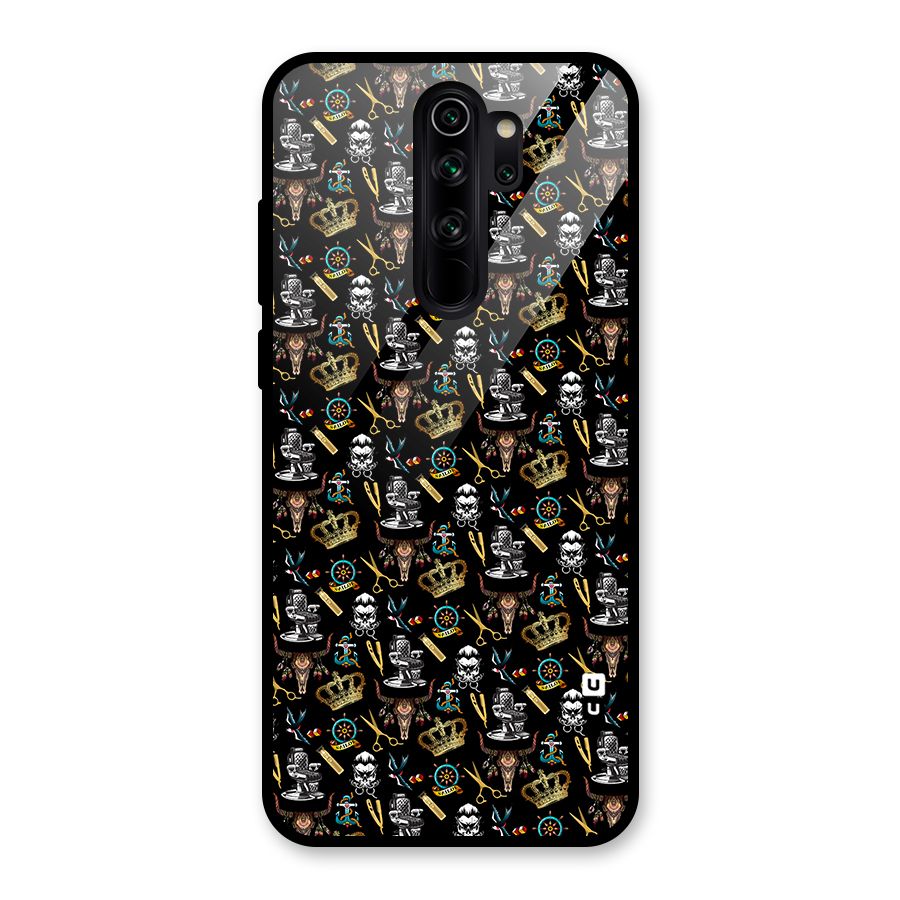 Cool Barber Pattern Glass Back Case for Redmi Note 8 Pro