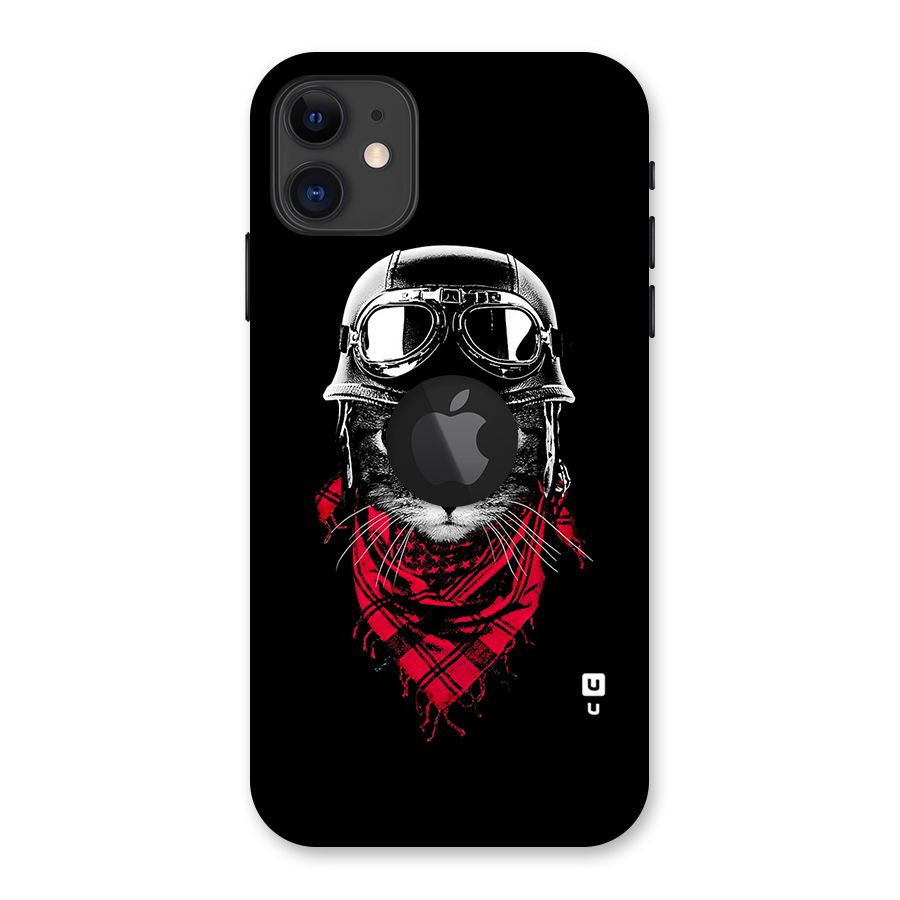 Cool Biker Cat Back Case for iPhone 11 Logo Cut