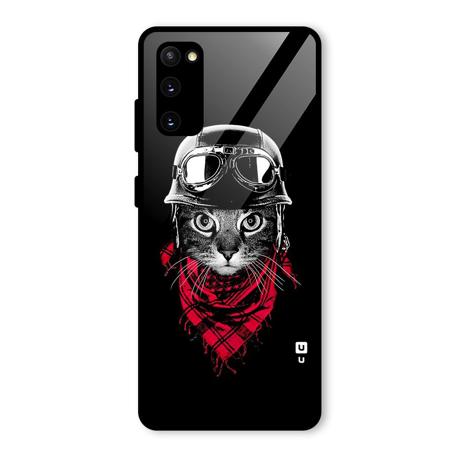 Cool Biker Cat Glass Back Case for Galaxy S20 FE 5G