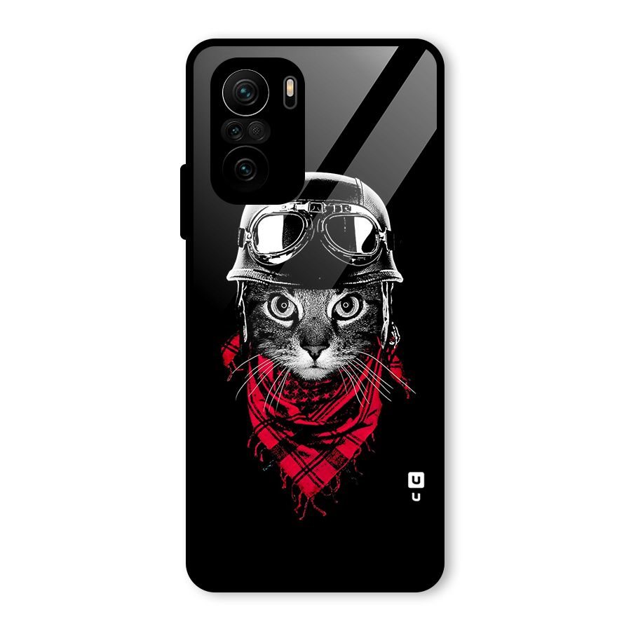 Cool Biker Cat Glass Back Case for Mi 11X Pro