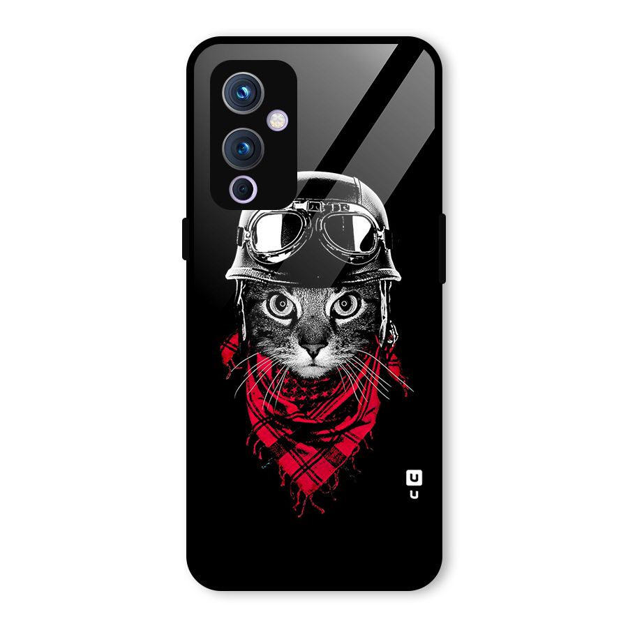 Cool Biker Cat Glass Back Case for OnePlus 9