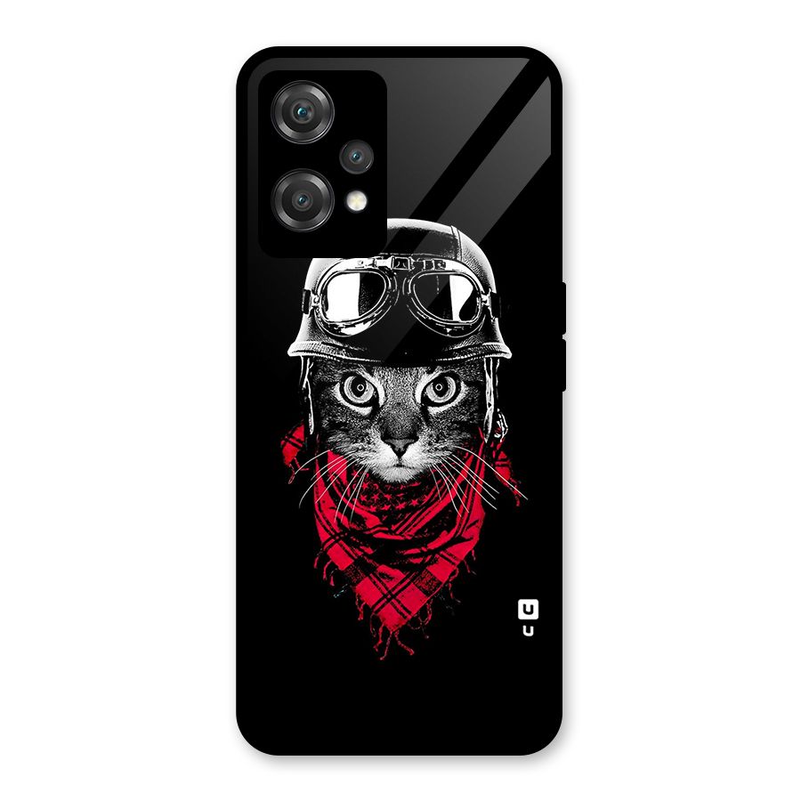 Cool Biker Cat Glass Back Case for OnePlus Nord CE 2 Lite 5G