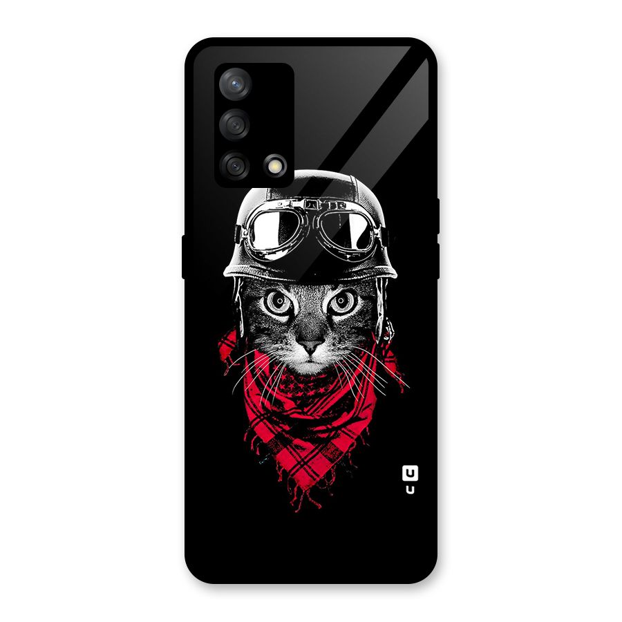 Cool Biker Cat Glass Back Case for Oppo F19