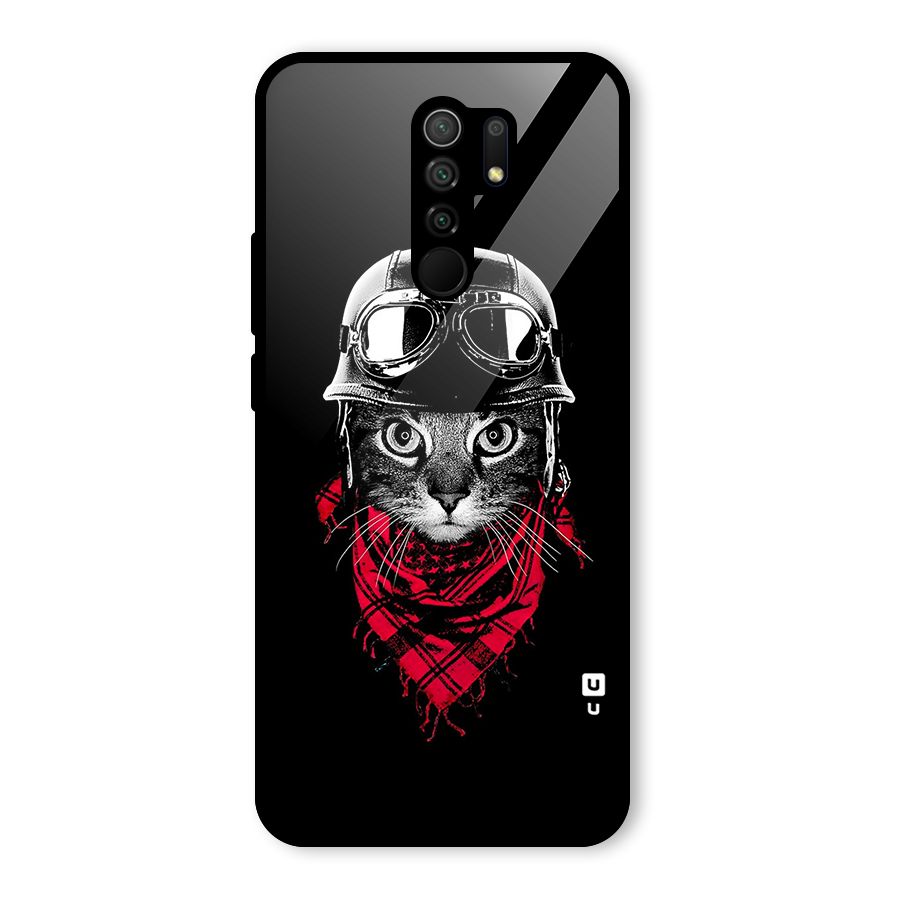 Cool Biker Cat Glass Back Case for Poco M2