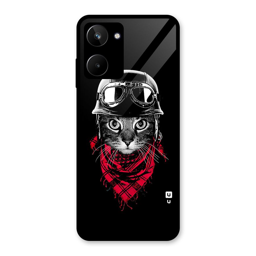 Cool Biker Cat Glass Back Case for Realme 10