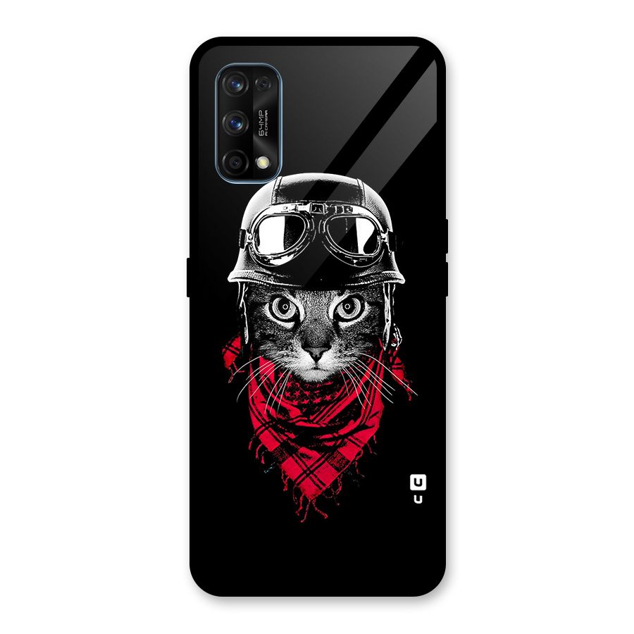 Cool Biker Cat Glass Back Case for Realme 7 Pro