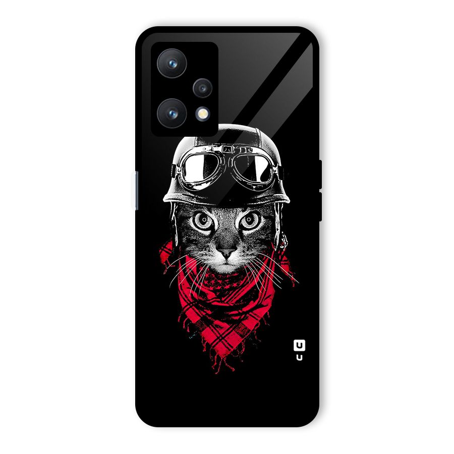 Cool Biker Cat Glass Back Case for Realme 9 Pro 5G