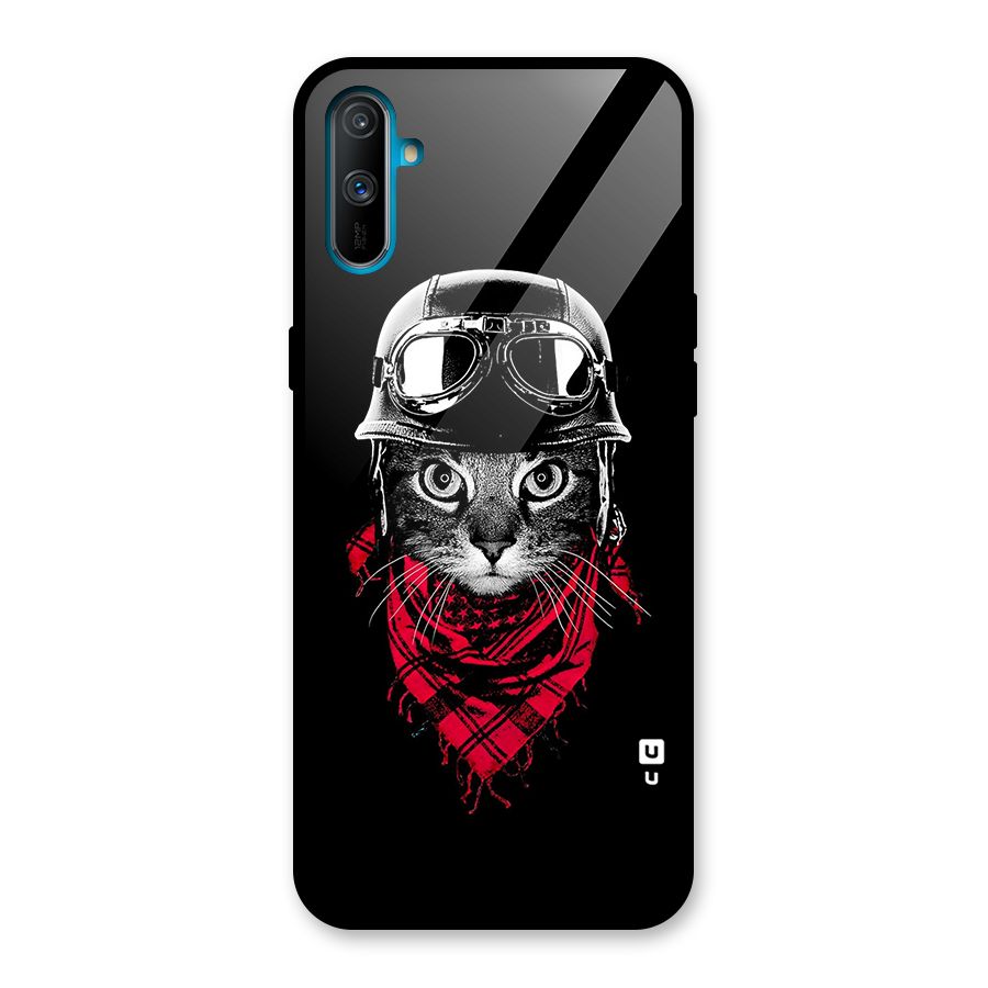 Cool Biker Cat Glass Back Case for Realme C3