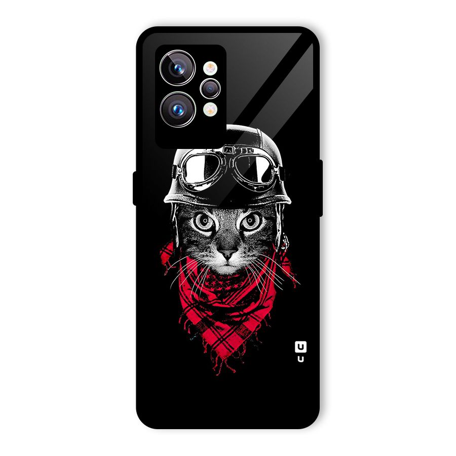 Cool Biker Cat Glass Back Case for Realme GT2 Pro
