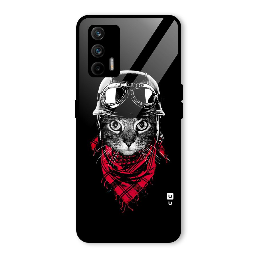 Cool Biker Cat Glass Back Case for Realme GT 5G