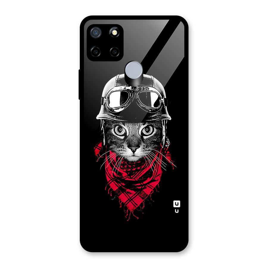 Cool Biker Cat Glass Back Case for Realme Narzo 20
