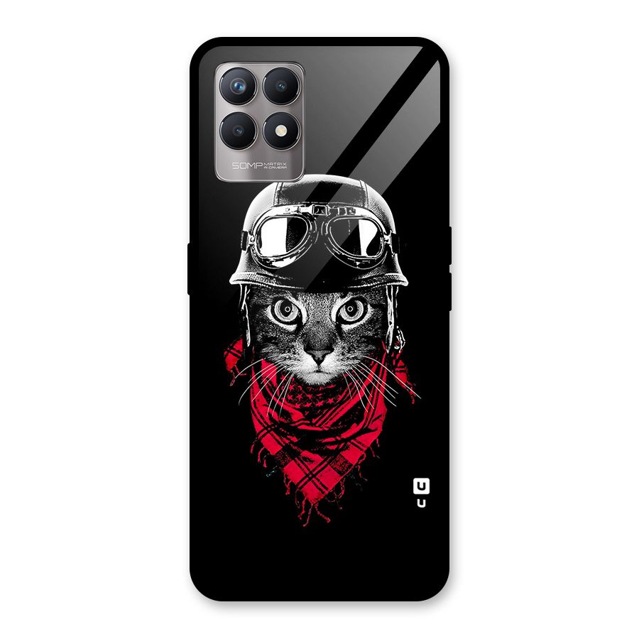 Cool Biker Cat Glass Back Case for Realme Narzo 50