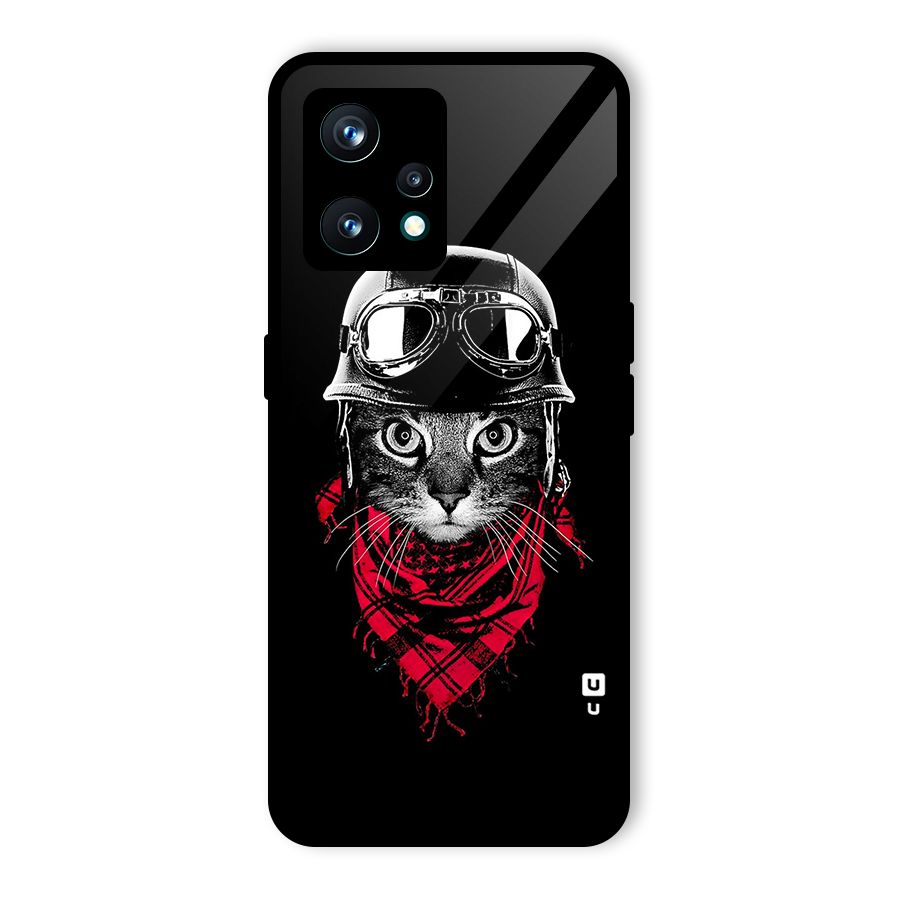 Cool Biker Cat Glass Back Case for Realme Narzo 50 Pro