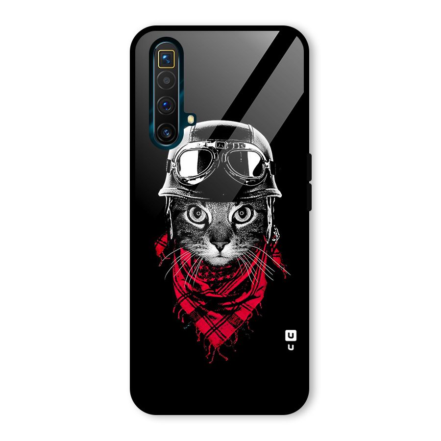 Cool Biker Cat Glass Back Case for Realme X3 SuperZoom