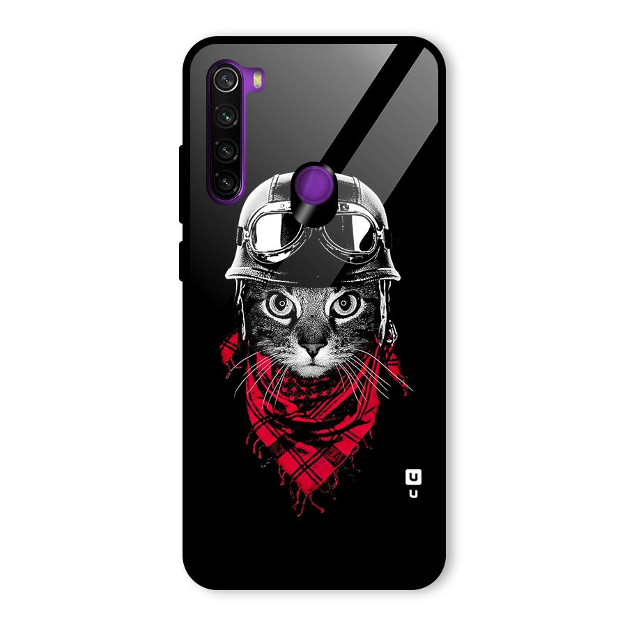 Cool Biker Cat Glass Back Case for Redmi Note 8