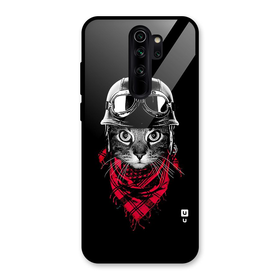 Cool Biker Cat Glass Back Case for Redmi Note 8 Pro