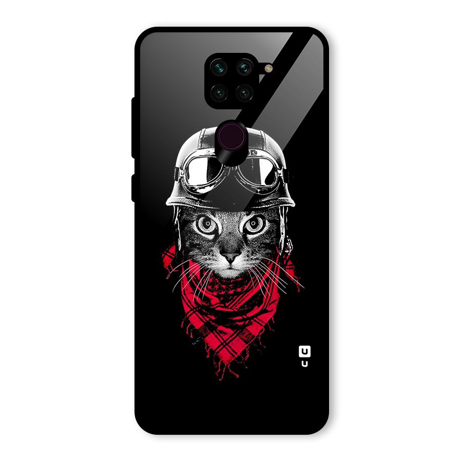 Cool Biker Cat Glass Back Case for Redmi Note 9