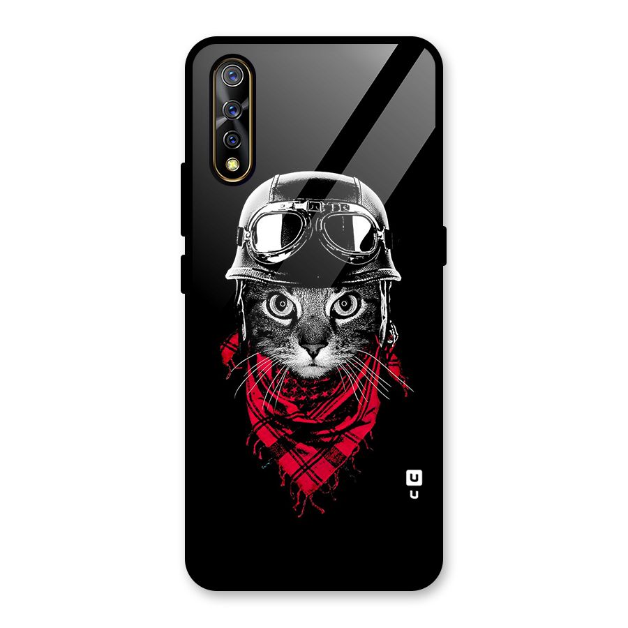 Cool Biker Cat Glass Back Case for Vivo S1