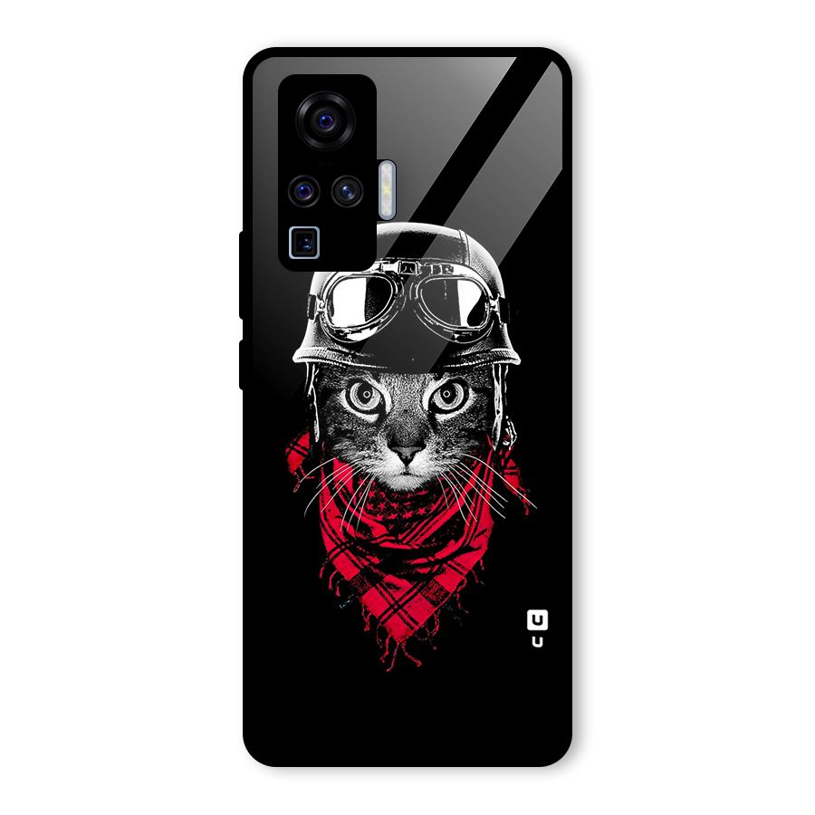 Cool Biker Cat Glass Back Case for Vivo X50 Pro