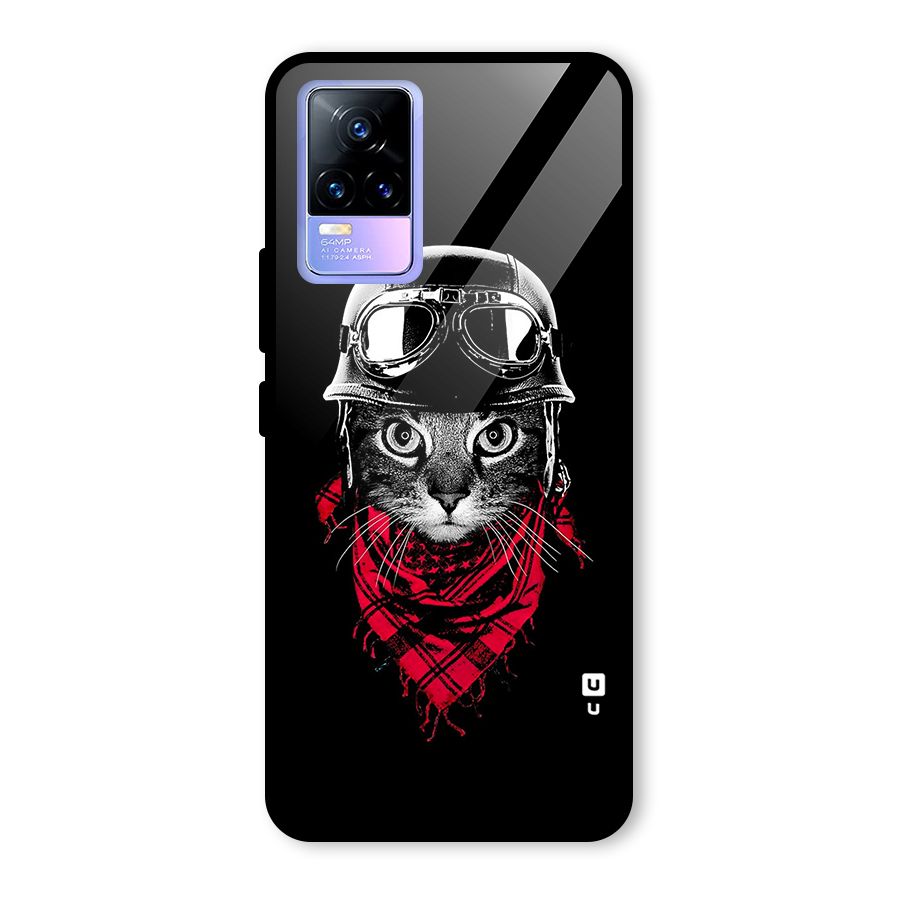 Cool Biker Cat Glass Back Case for Vivo Y73