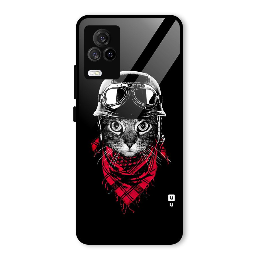 Cool Biker Cat Glass Back Case for Vivo iQOO 7 Legend 5G
