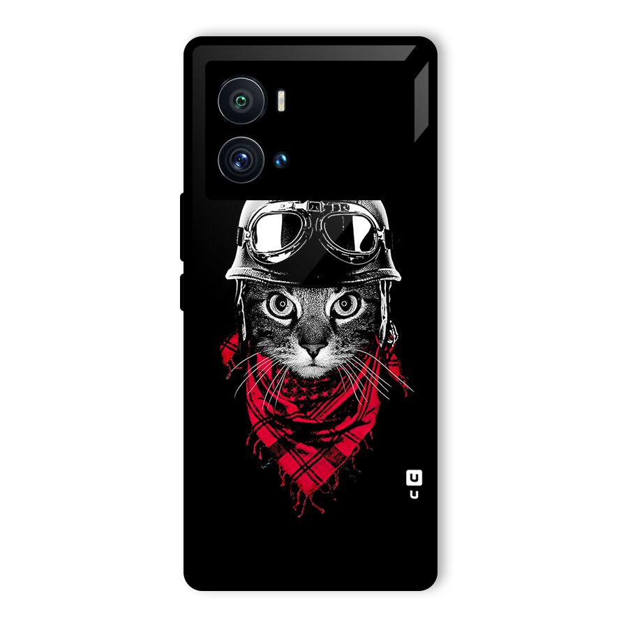 Cool Biker Cat Glass Back Case for Vivo iQOO 9 Pro