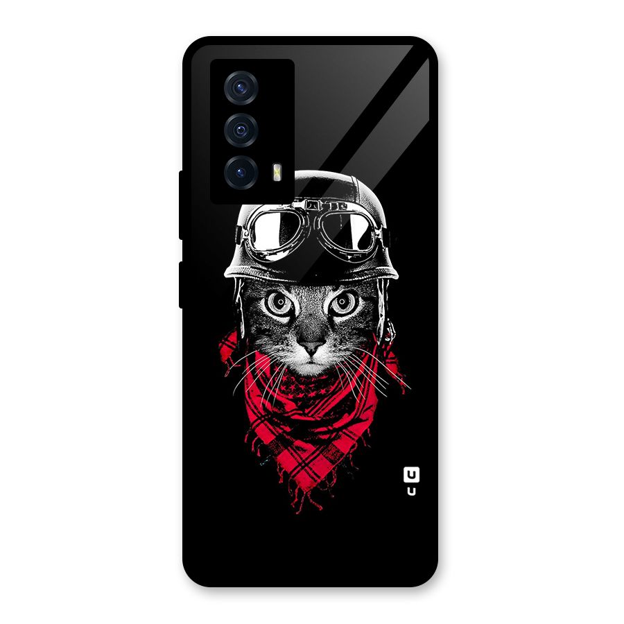 Cool Biker Cat Glass Back Case for Vivo iQOO Z5