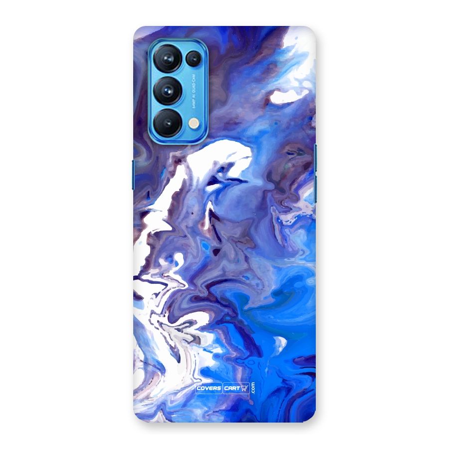 Cool Blue Marble Texture Back Case for Oppo Reno5 Pro 5G