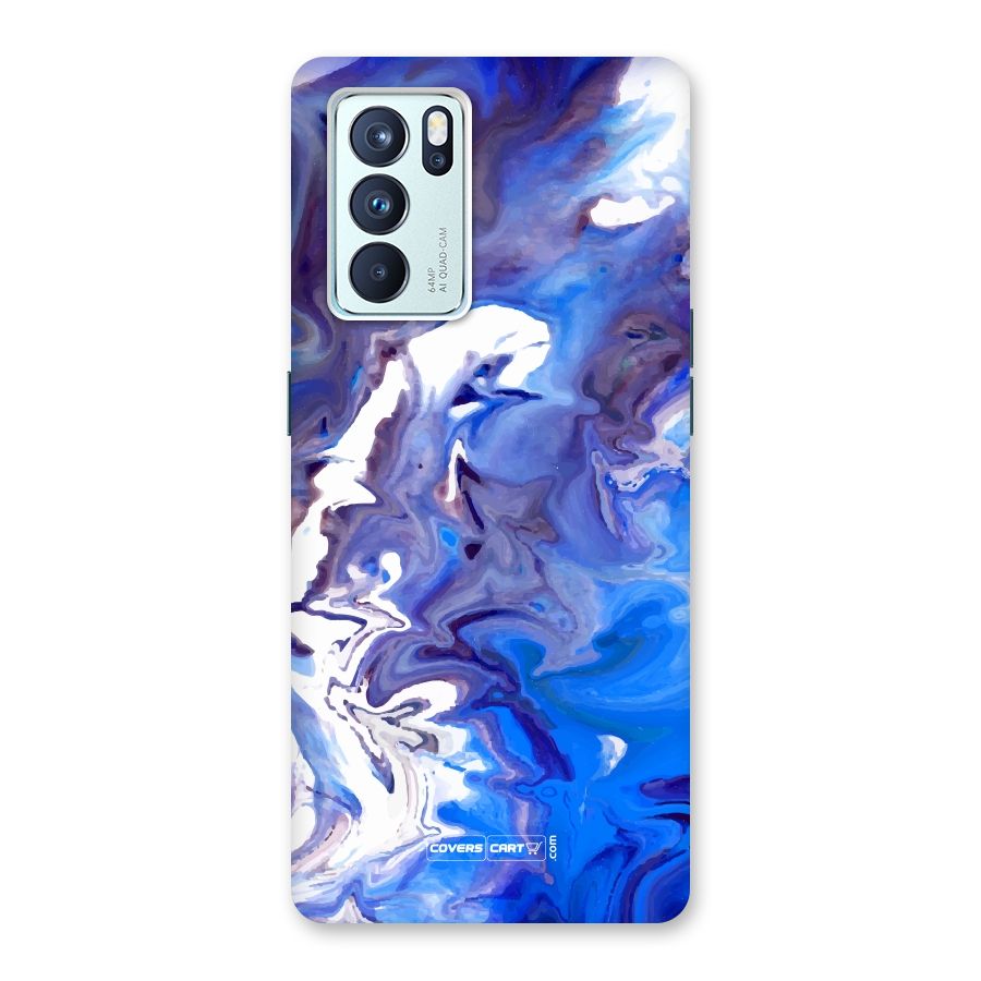 Cool Blue Marble Texture Back Case for Oppo Reno6 Pro 5G