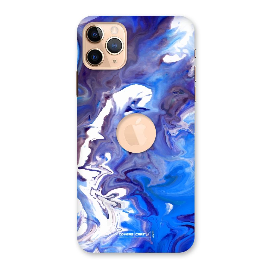 Cool Blue Marble Texture Back Case for iPhone 11 Pro Max Logo Cut