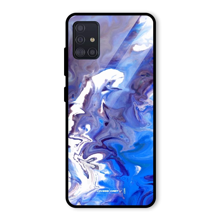 Cool Blue Marble Texture Glass Back Case for Galaxy A51