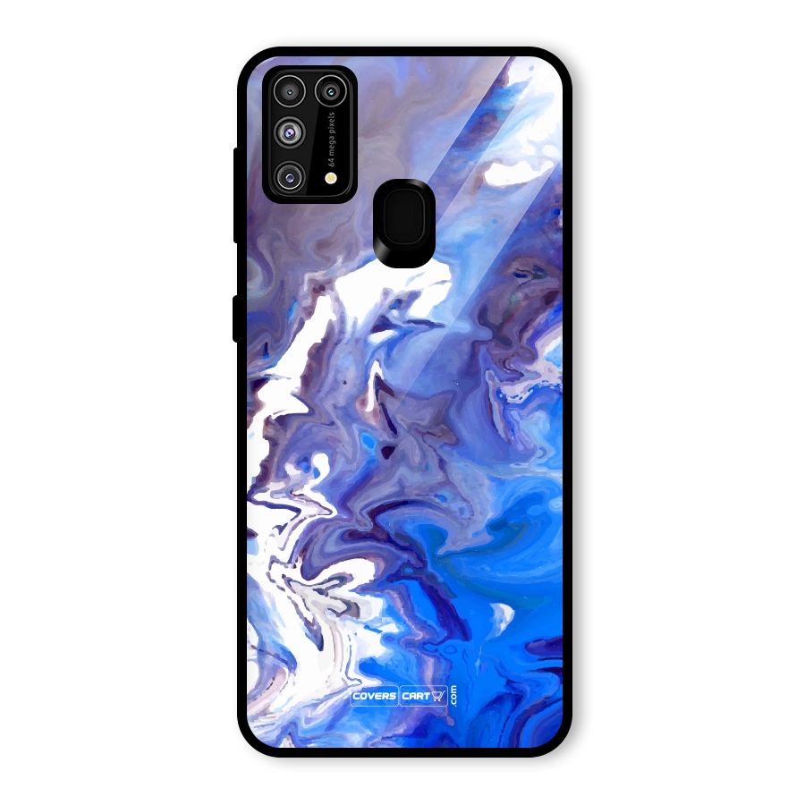 Cool Blue Marble Texture Glass Back Case for Galaxy F41