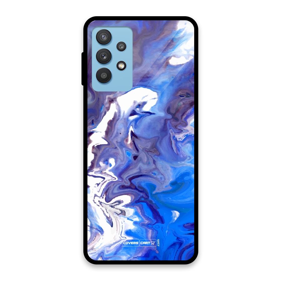Cool Blue Marble Texture Glass Back Case for Galaxy M32 5G