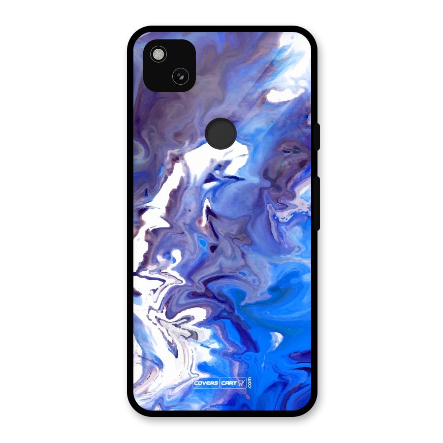 Cool Blue Marble Texture Glass Back Case for Google Pixel 4a