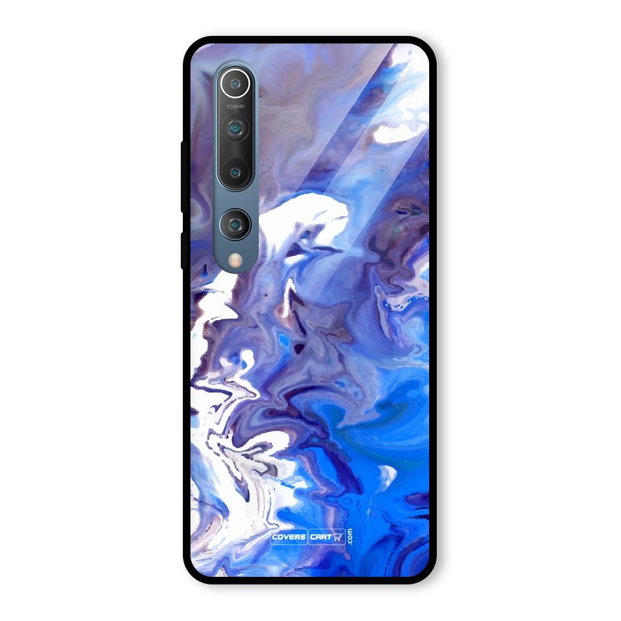 Cool Blue Marble Texture Glass Back Case for Mi 10