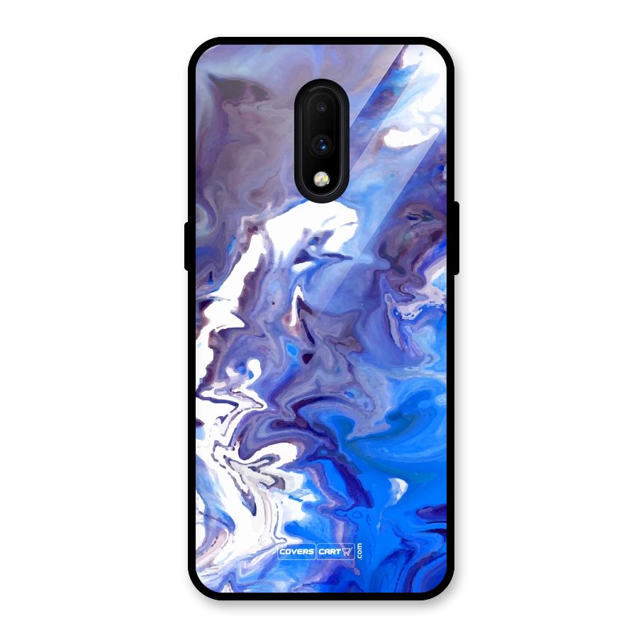 Cool Blue Marble Texture Glass Back Case for OnePlus 7