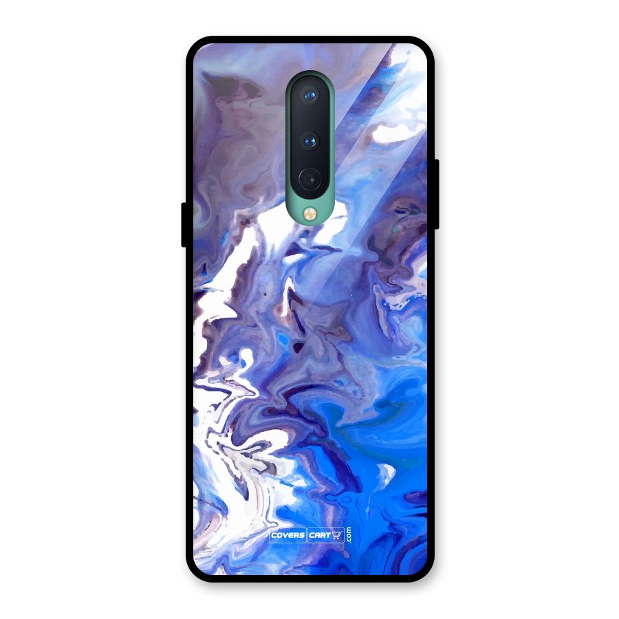 Cool Blue Marble Texture Glass Back Case for OnePlus 8