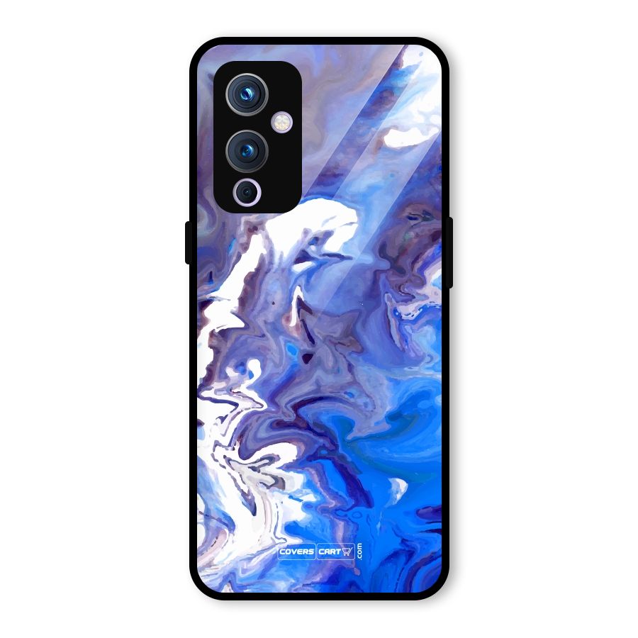 Cool Blue Marble Texture Glass Back Case for OnePlus 9